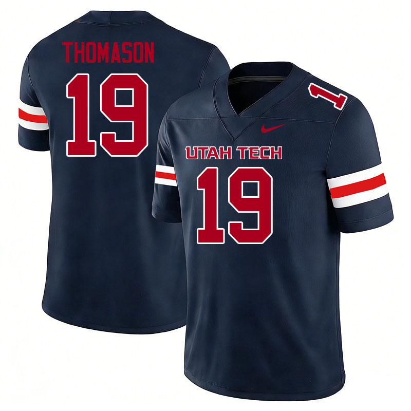 Utah Tech Trailblazers #19 Daniel Thomason College Football Jerseys,Uniforms Stitched-Navy